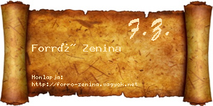 Forró Zenina névjegykártya